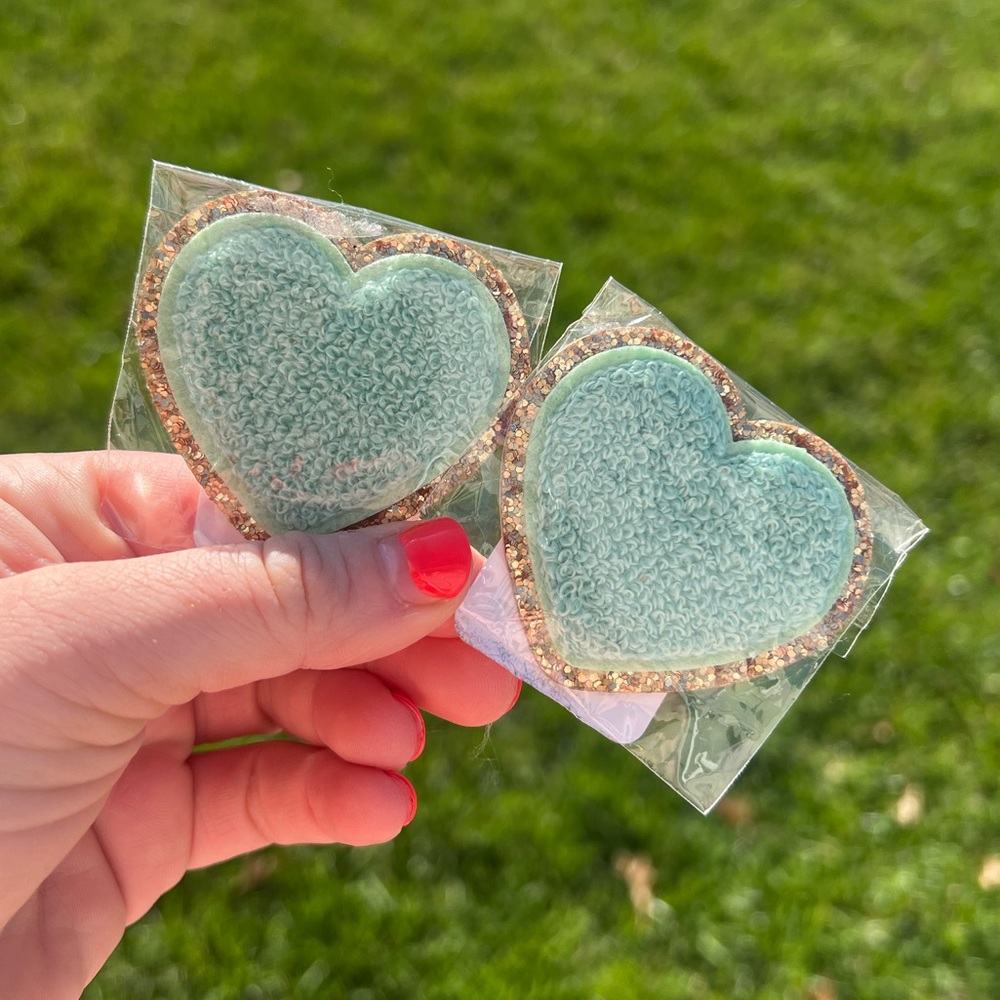 Stoney Clover Pistachio Glitter Heart Patches